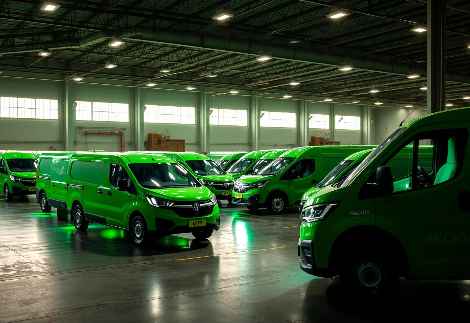 Fleet of green electric commercial vehicles